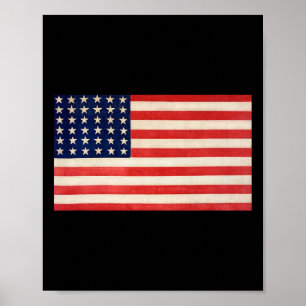 Póster Bandera De Estados Unidos Básica Para Hombres Muje