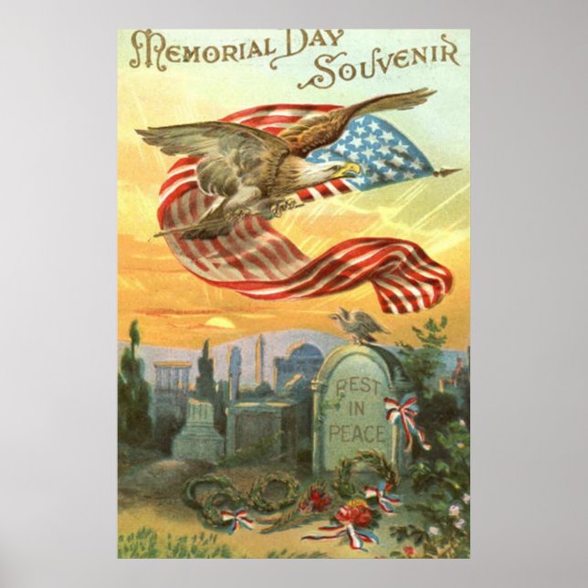 Póster Bandera de Estados Unidos Cementerio de águila cal (Frente)