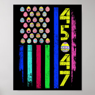 Póster Bandera de Estados Unidos con huevos Divertidos Tr