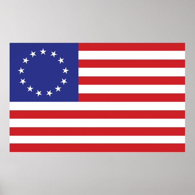 Póster Bandera de Estados Unidos de 13 estrellas (Frente)