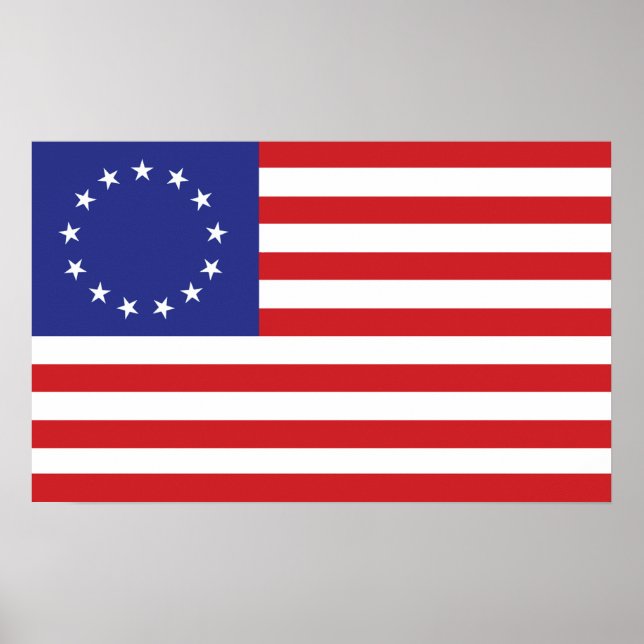 Póster Bandera de Estados Unidos de 13 estrellas (Frente)