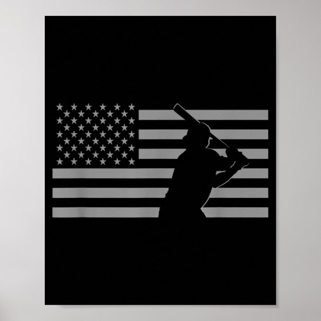 Póster Bandera de Estados Unidos de Béisbol (Frente)