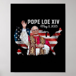 Póster Bandera de Estados Unidos del Papa Leo Xiv Mayo 8