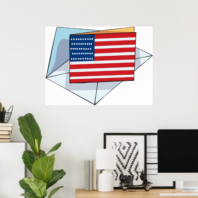 Póster Bandera De Estados Unidos En Una Tarjeta (Subido por el creador)