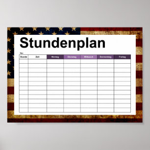 Póster Bandera de Estados Unidos / Grunge