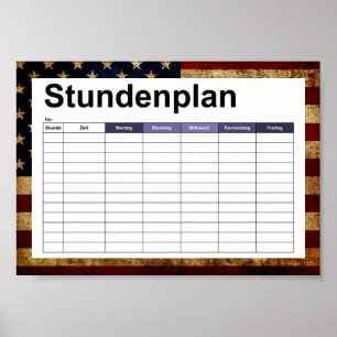 Póster Bandera de Estados Unidos / Grunge