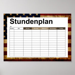 Póster Bandera de Estados Unidos / Grunge