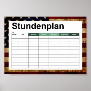 Póster Bandera de Estados Unidos / Grunge