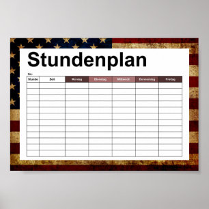 Póster Bandera de Estados Unidos / Grunge