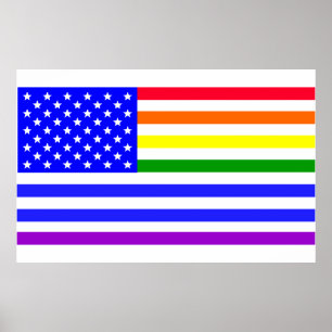 Póster Bandera de Estados Unidos Lgbt