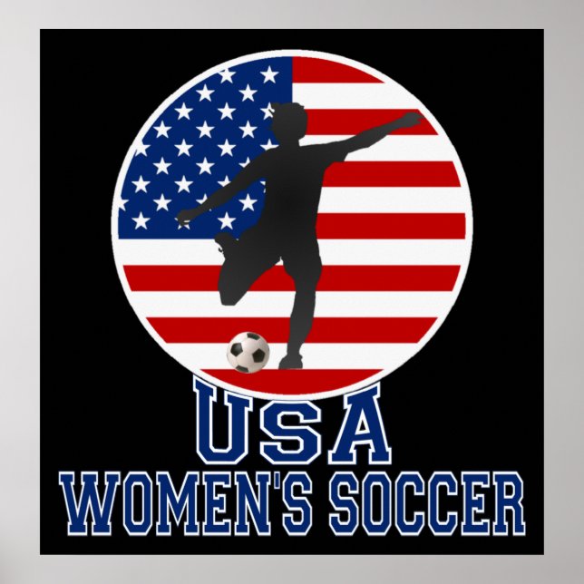 Póster Bandera de Estados Unidos Poster de fútbol femenin (Frente)