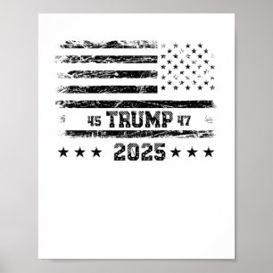 Póster Bandera De Estados Unidos.presidente Donald Trump.