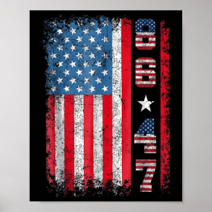 Póster Bandera De Estados Unidos Retro Vintage 86 47 Anti