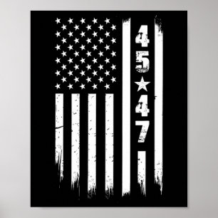 Póster Bandera De Estados Unidos Trump 45 47