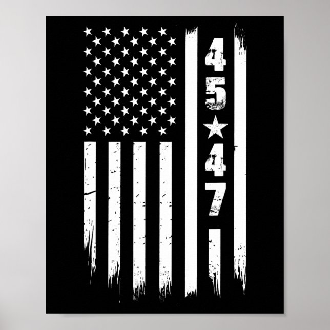 Póster Bandera De Estados Unidos Trump 45 47 (Frente)