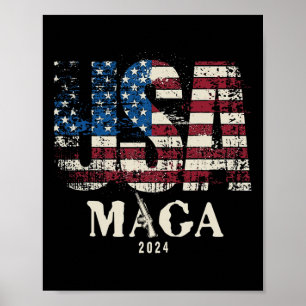 Póster Bandera De Estados Unidos Vintage Ultra Mega Gun U