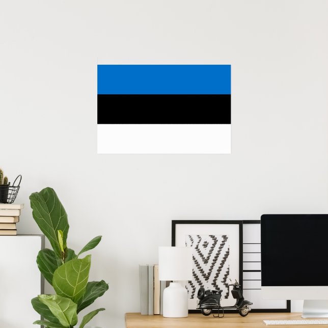 Póster Bandera de Estonia (Oficina en casa)