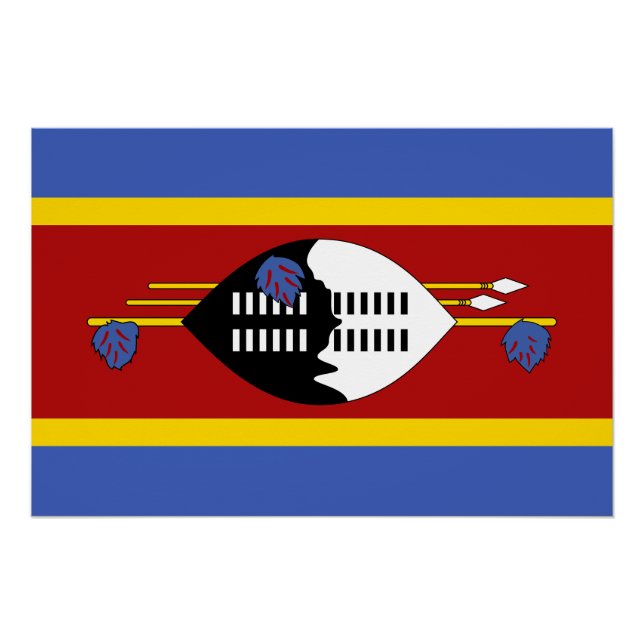 Póster Bandera de Eswatini (Anverso)