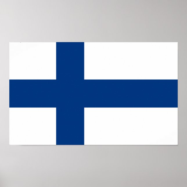 Póster Bandera de Finlandia Poster (Frente)