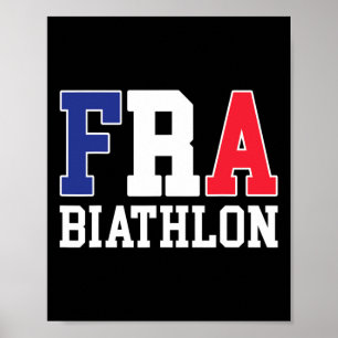 Póster Bandera de Francia Biatlonista - Francés Fra Biath