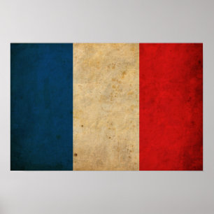 Póster Bandera de Francia de época