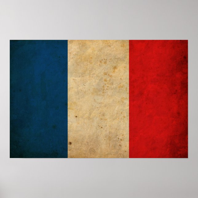 Póster Bandera de Francia de época (Frente)