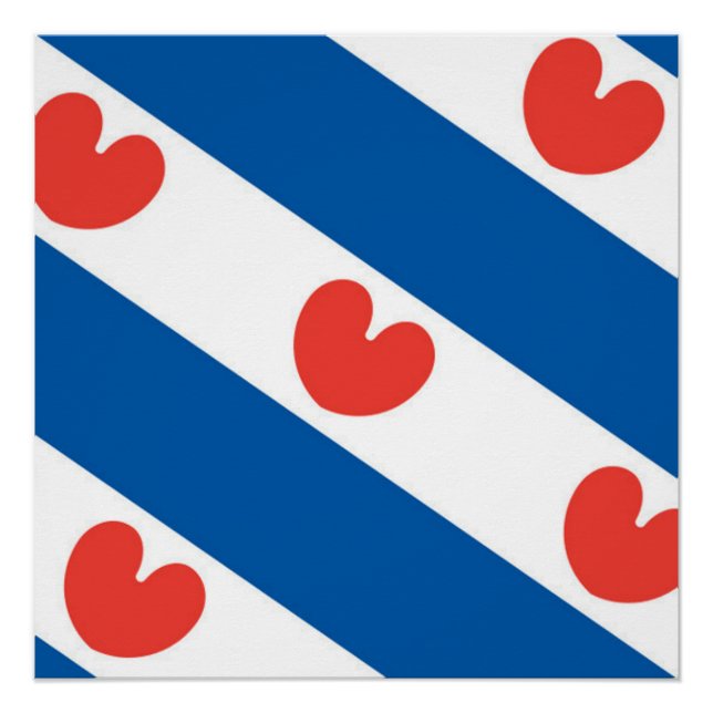 Póster Bandera de Frisia (Anverso)