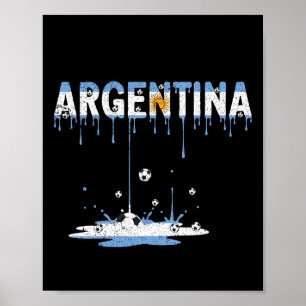 Póster Bandera de Fútbol Argentino Goteante