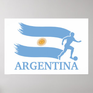 Póster Bandera de fútbol de Argentina
