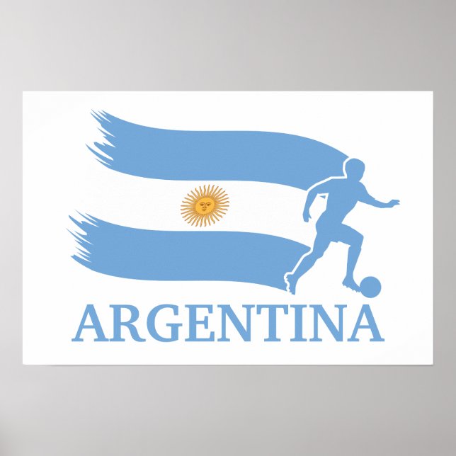 Póster Bandera de fútbol de Argentina (Frente)