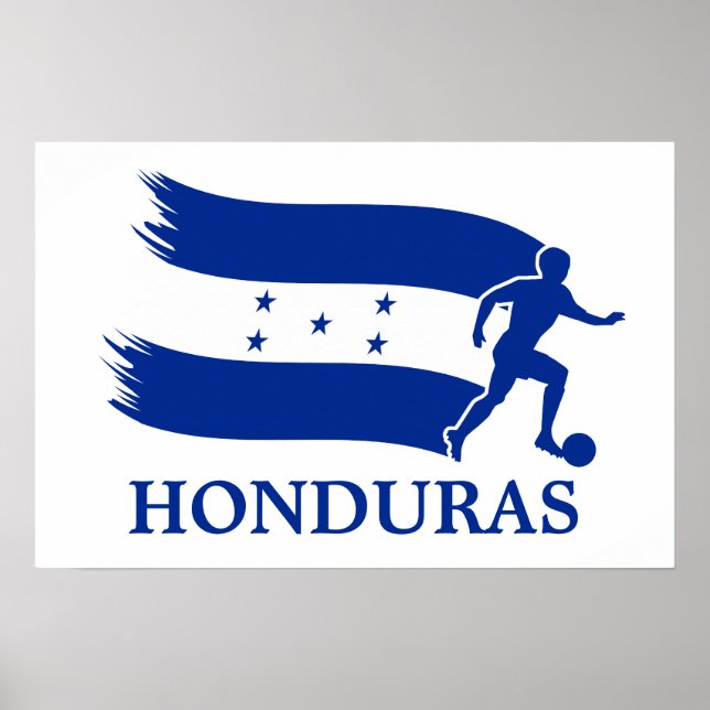 Póster Bandera de fútbol de Honduras (Frente)