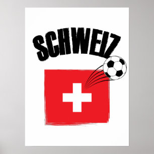 Póster Bandera de Fútbol de Suiza Schweiz Fussball