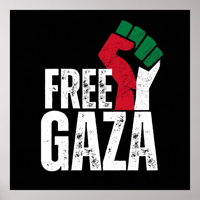 Póster Bandera de Gaza Palestina Libre - Libertad para lo (Frente)