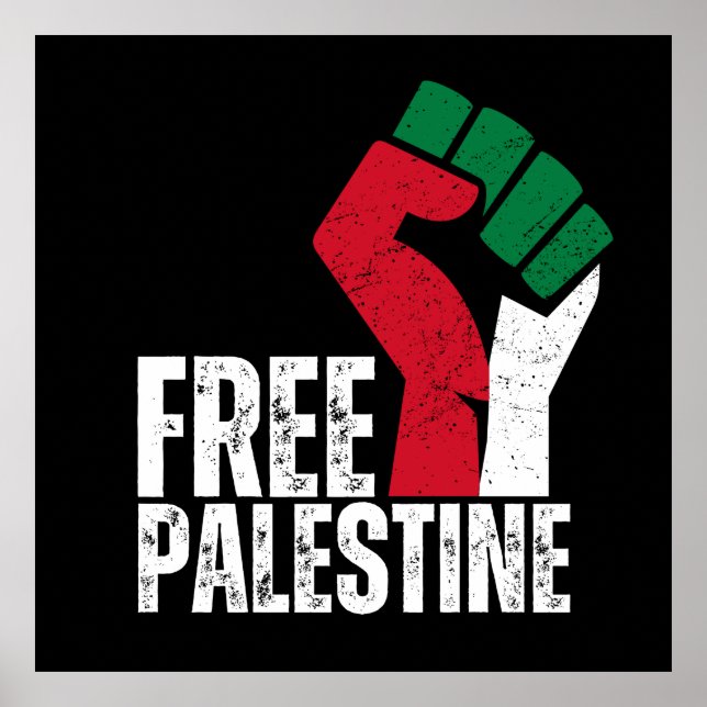 Póster Bandera de Gaza Palestina Libre - Libertad para lo (Frente)