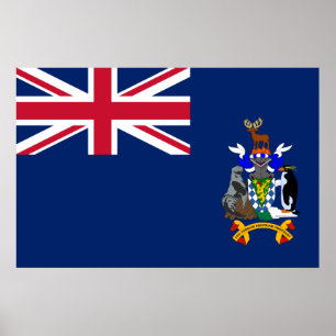 Póster Bandera de Georgia del Sur y las Islas Sandwich de