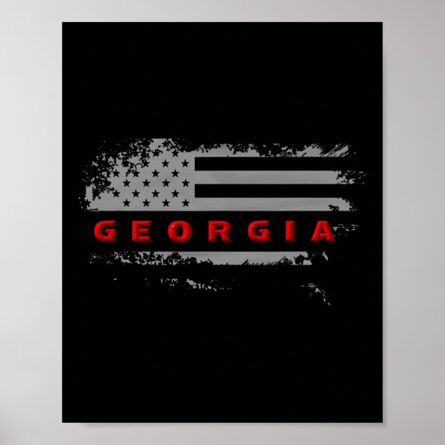 Póster Bandera de Georgia EE. UU. (Frente)