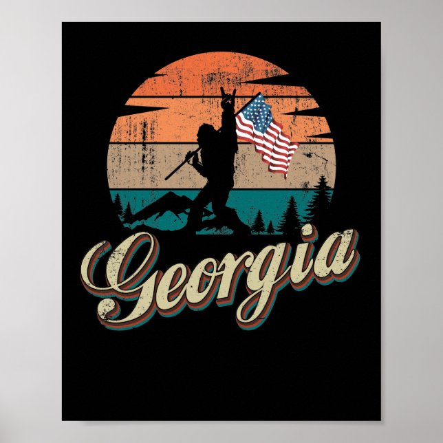 Póster Bandera de Georgia USA (Frente)