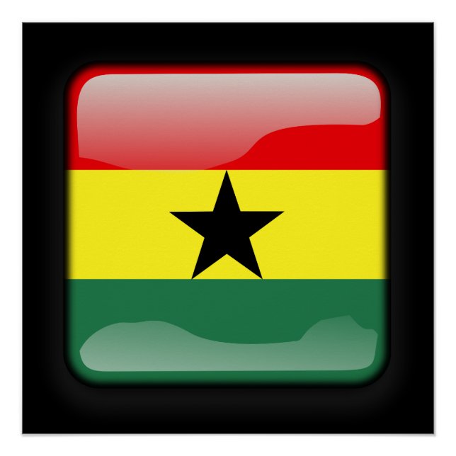 Póster Bandera de Ghana (Anverso)