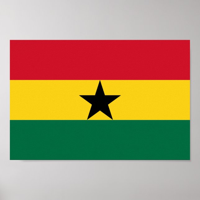Póster Bandera de Ghana África (Frente)