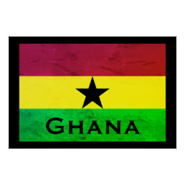 Póster Bandera de Ghana (África occidental)