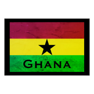 Póster Bandera de Ghana (África occidental)