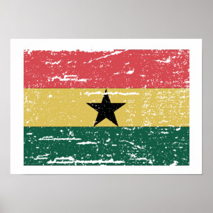 Póster Bandera de Ghana virgen