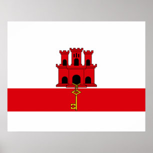 Póster Bandera de Gibraltar