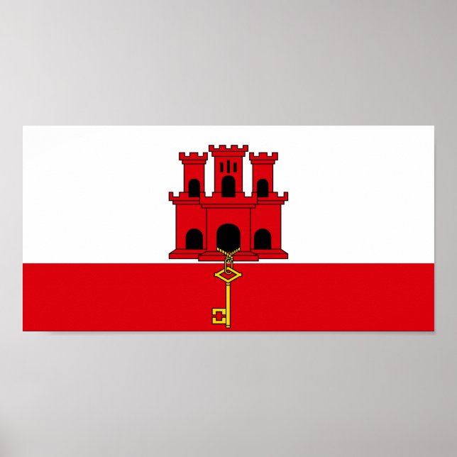 Póster Bandera de Gibraltar (Frente)