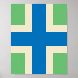 Póster Bandera de Gloucestershire (condado británico)
