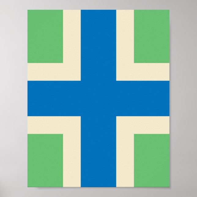 Póster Bandera de Gloucestershire (condado británico) (Frente)