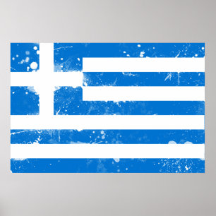 Póster Bandera de Grecia