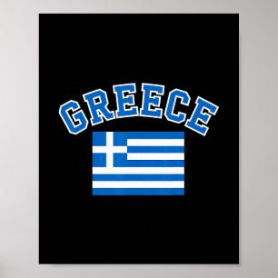 Póster Bandera de Grecia Recuerdo de viaje Griego