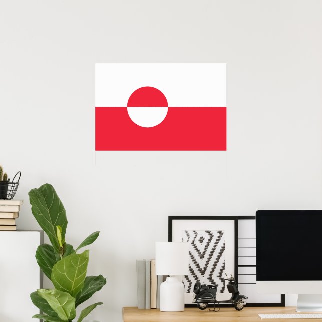 Póster Bandera de Groenlandia (Oficina en casa)