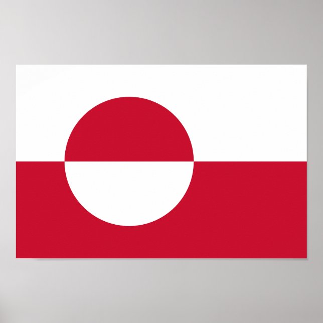 Póster Bandera de Groenlandia (Frente)